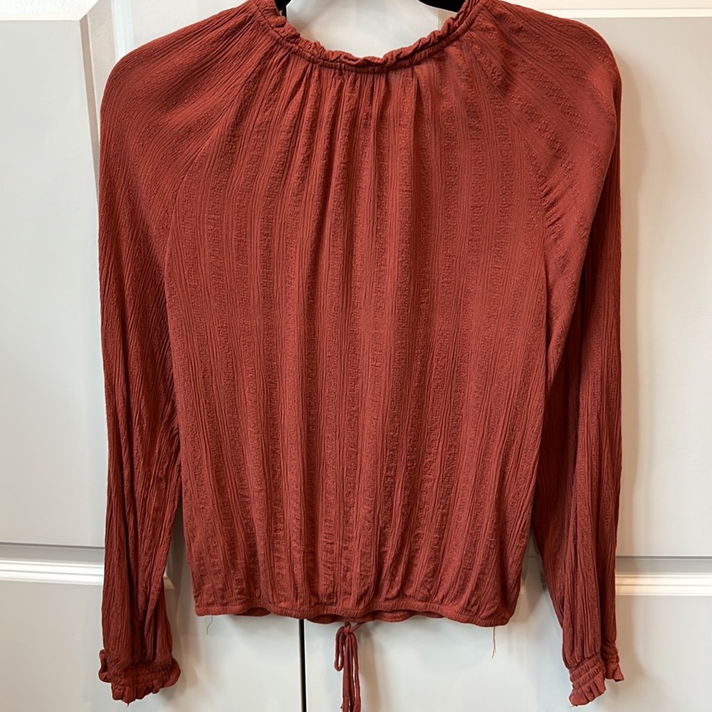 Mason & Belle warm orange, burnt orange blouse. - Picture 2 of 5